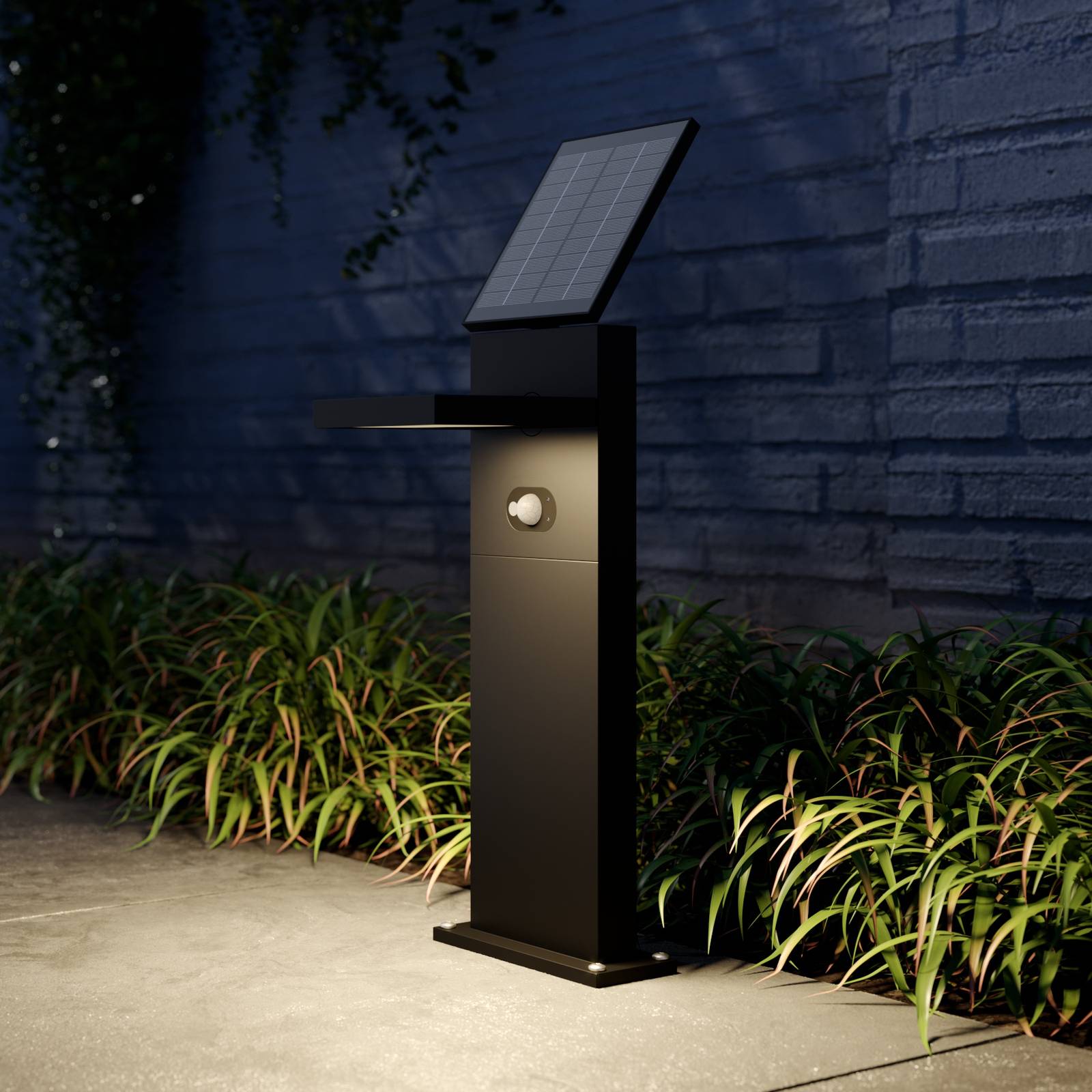 Lucande LED-Solarwegelampe Silvan, 60 cm, Sensor, anthrazit Lucande LED-Solarwegelampe Silvan, 60 cm, Sensor, anthrazit von LUCANDE