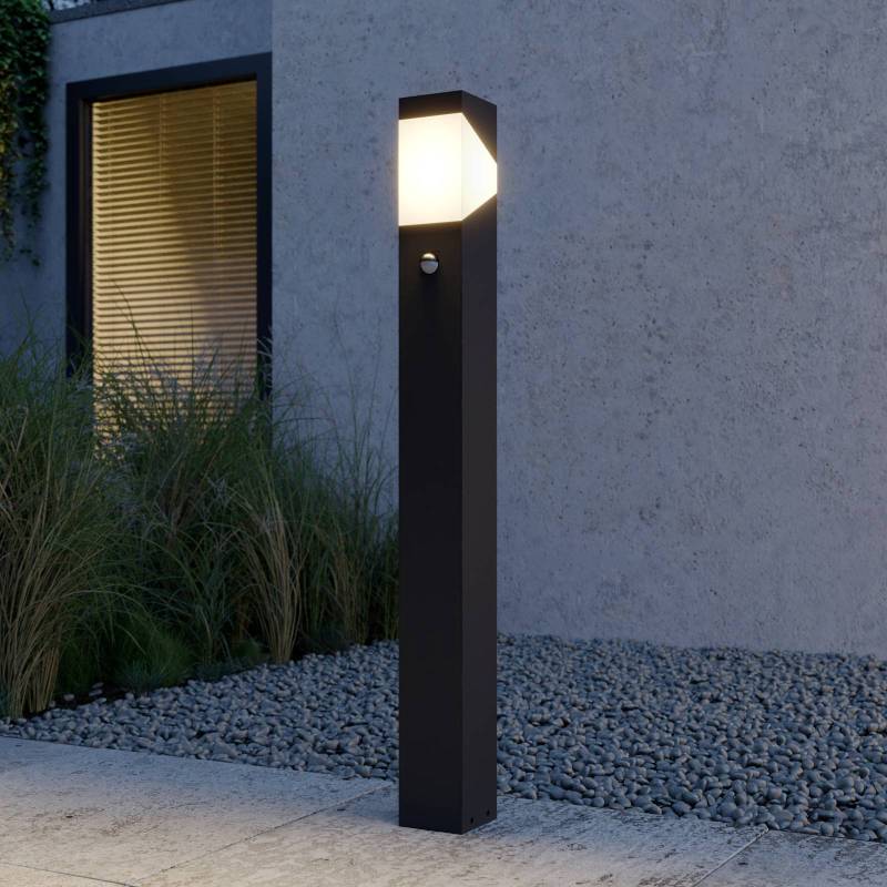Lucande Wegeleuchte Kiran, 100 cm, Sensor, grau, IP44, E27 von LUCANDE