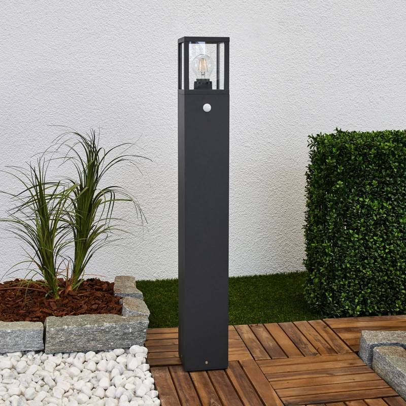 Lucande Wegeleuchte Klemens, 90 cm, Sensor, anthrazit, E27 von LUCANDE