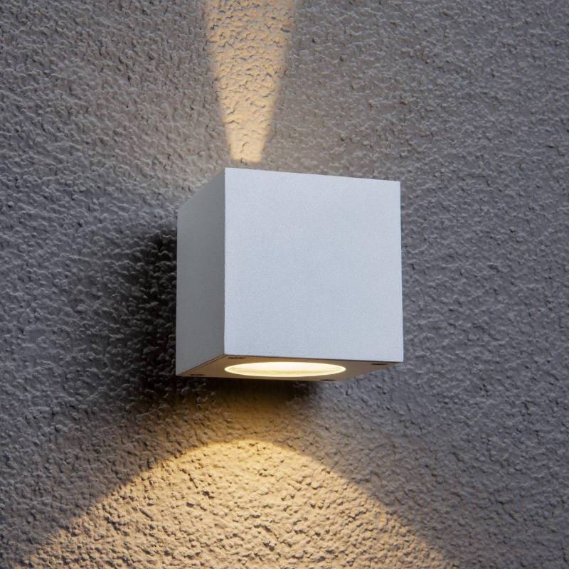 Lucande LED-Außenwandleuchte Jarno, weiß, Metall, 9cm von LUCANDE
