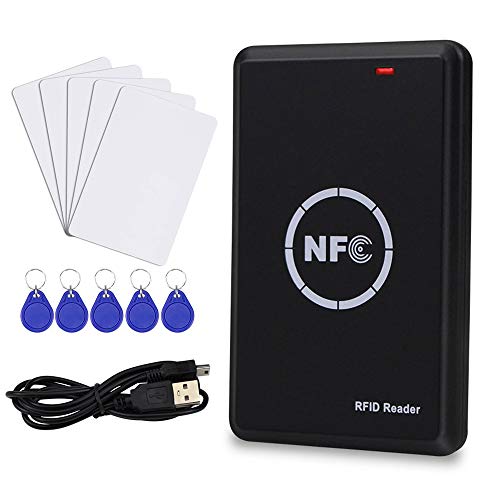 LUCINE RFID NFC Duplikator 125KHz Schlüsselanhänger Kopierer RFID Smart Card Reader Writer 13,56 MHz Entschlüsselungshelfer USB UID / T5577 Beschreibbares Tag (NS106+5T5577C+5UIDK) von LUCINE