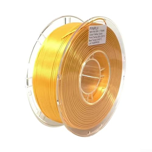 Glatte Fütterungsseide für PLA-Filament im Durchmesser von 1 75 mm, entwickelt, um Druckfehler zu reduzieren und gleichzeitig das Aussehen Ihrer Modelle zu verbessern (Gold) von LUCKCDUO
