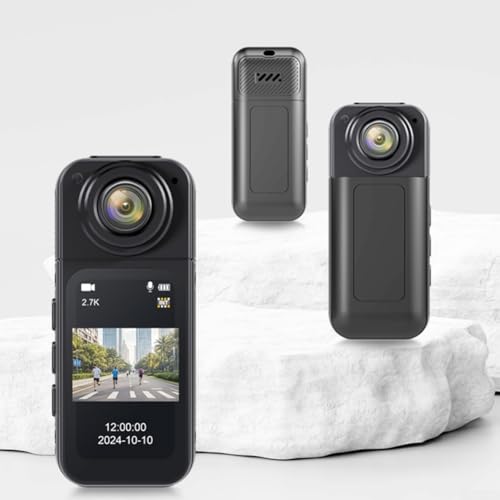 LUCKCDUO Action-Kamera mit HD-Display, wasserdichte 180-Grad-Action-Kamera, mit magnetischer Halterung, erweiterbarer Speicher (schwarz) von LUCKCDUO