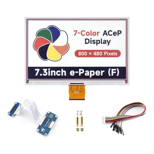 LUCKFOX 7.3-inch e-Paper HAT (F), 7-Color e-Ink Screen with PCB, 800x480 Pixels, Low Power Consumption - for Raspberry Pi/Jetson Nano/STM32, Suitable for Electronic Shelf Labels, Meeting Badges, etc von LUCKFOX