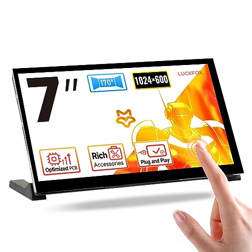 LUCKFOX 7inch HDMI Portable Touch Screen with Stand for Raspberry Pi 5, 1024x600Pixel IPS LCD Display for Raspberry Pi Screen 5-Point-Touch Second Screen for Laptop Portable Touchscreen Plug and Play von LUCKFOX