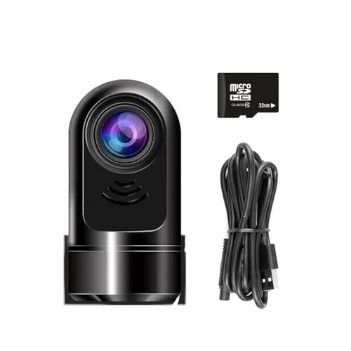 1080P HD 360° Rotating Mini ADAS Dashcam, Mini Vorne Autokamera, Dashcam 1080P HD Autokamera, Dashcam Auto Vorne mit 24 Std. Parkmodus, Loop-Aufnahme und Nachtsicht (Mit 32G SD-Karte) von LUCKKY