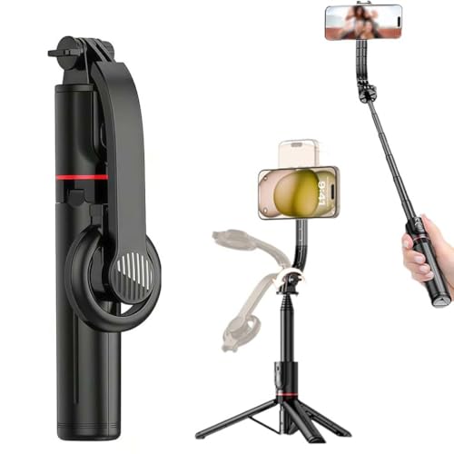 Adolapro Magnetic Selfie Tripod, 41" Magnetisches Selfie-Stativ, Handy Stativ mit Magnetischer Abnehmbarer Fernbedienung, 360° Drehbar Erweiterbar Handy-Stativ (NO Light) von LUCKKY