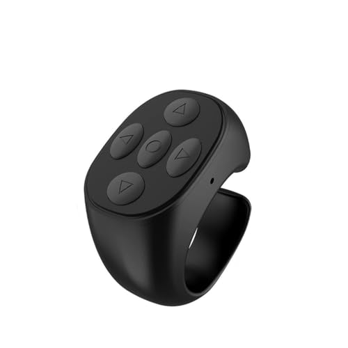 Fingertip Wireless Bluetooth Remote Control, Fingerspitzen Seitenwender Bluetooth Fernbedienung Scrolling Ring, Fingertip Page Turner, Wiederaufladbares Selfie Kamera Fernauslöser (Schwarz) von LUCKKY