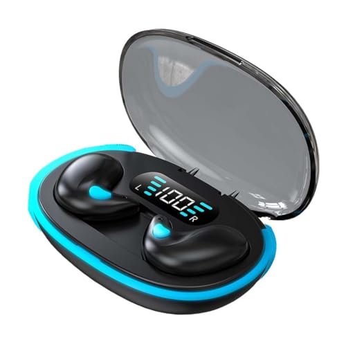 LUCKKY Bone Conduction Sleep Bluetooth Headset, In Ear 5.3 Wireless Noise Cancelling Sport Ohrhörer Schlaf Kabellose Kopfhörer Fitness Kopfhörer mit LED Digitalanzeige Ladekoffer (Schwarz) von LUCKKY
