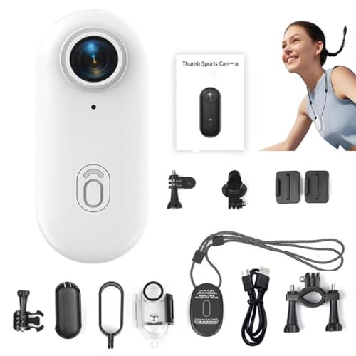 LUCKKY Gosnap - Thumb Camera, Daumen-Action-Kamera, 1080P Magnetische Taschen-Daumenkamera Aktion Kamera, 170° Weitwinkel kleine Körperkamera mit Federclip, Tragbare Outdoor Sport Kamera (Weiß) von LUCKKY