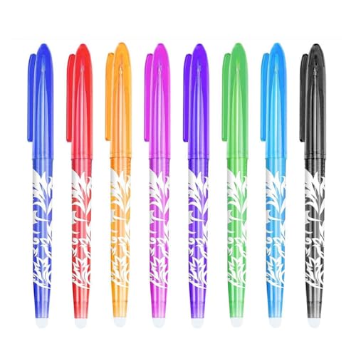 LUCKKY Löschbarer Kugelschreiber, Erasable Ballpoint Pen, 0,5 mm Radierbarer Tintenroller Set, Gelstifte Radierbar, Tintenroller Radierbar, Tintenkugelschreiber für Studenten Büro Geschenk (8 stück) von LUCKKY