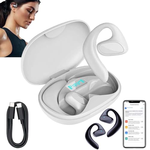 Talkbuds Translator, Qinux Talkbuds, Ai Translator Kopfhörer, 144 Sprachen Übersetzungskopfhörer Echtzeit, 5.1 Drahtlose Bluetooth Kopfhörer Übersetzer für Reisen Business Lernen (Weiß) von LUCKKY