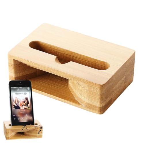 Wood Phone Speaker Amplifier, Holz Lautsprecher Halter, Handy-Halter-Verstärker Lautsprecher, Telefon Natürlicher Sound Verstärker Lautsprecher, Tragbare Holz-Handy-Dock von LUCKKY