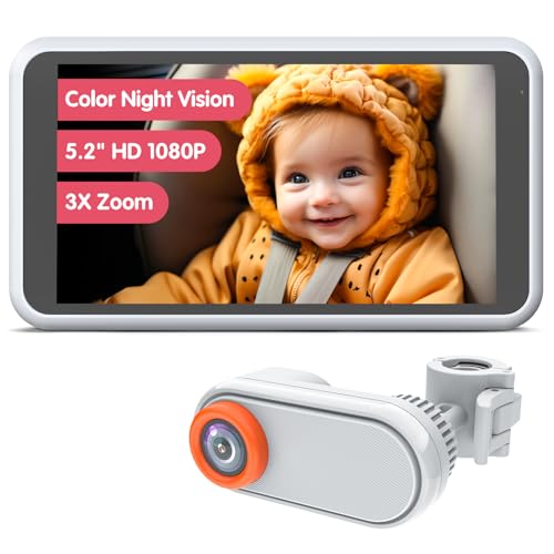 LUCKVIEW 5,2“ Baby-Kamera Auto, Starlight Color Night Vision Monitor für Rücksitz, einzigartige Kopfstützenhalterung mit 360° Drehung, 3X Zoom in der Nähe, Helligkeit für Augenkomfort, Weiß BM2 LUCKVIEW 5,2“ Baby-Kamera Auto, Starlight Color Night Vision Monitor für Rücksitz, einzigartige Kopfstützenhalterung mit 360° Drehung, 3X Zoom in der Nähe, Helligkeit für Augenkomfort, Weiß BM2 von LUCKVIEW