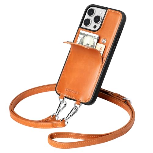 LUCKYCOIN Schutzhülle für iPhone 15 Pro Max 17 cm (6,7 Zoll), mit Kartenhalter, Retro-Leder-Geldbörse mit verstellbarem und abnehmbarem Umhängeband, schützende Crossbody-Handytasche für Damen, Braun LUCKYCOIN Schutzhülle für iPhone 15 Pro Max 17 cm (6,7 Zoll), mit Kartenhalter, Retro-Leder-Geldbörse mit verstellbarem und abnehmbarem Umhängeband, schützende Crossbody-Handytasche für Damen, Braun von LUCKYCOIN