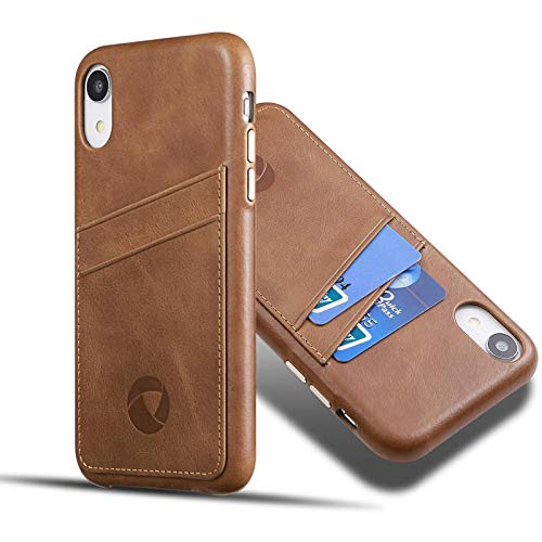 LUCKYCOIN Schutzhülle aus echtem Leder mit Kartenfach für iPhone XR 6,1 Zoll, Brieftaschen-Schutzhülle mit Metallknöpfen, Dunkelbraun LUCKYCOIN Schutzhülle aus echtem Leder mit Kartenfach für iPhone XR 6,1 Zoll, Brieftaschen-Schutzhülle mit Metallknöpfen, Dunkelbraun von LUCKYCOIN