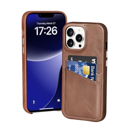 LUCKYCOIN Schutzhülle für iPhone 12 Pro, Brieftaschen-Schutzhülle mit Kreditkartenfächern, Retro-Echtleder, mit Metallknöpfen, strapazierfähige, stoßfeste Schutzhülle, erhöhte Einfassung, Braun LUCKYCOIN Schutzhülle für iPhone 12 Pro, Brieftaschen-Schutzhülle mit Kreditkartenfächern, Retro-Echtleder, mit Metallknöpfen, strapazierfähige, stoßfeste Schutzhülle, erhöhte Einfassung, Braun von LUCKYCOIN