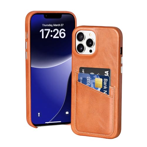 LUCKYCOIN Schutzhülle für iPhone 12 Pro Max mit Kreditkartenfächern, Retro-Echtleder-Schutzhülle mit Metallknöpfen, strapazierfähige, stoßfeste Schutzhülle, erhöhte Einfassung, Hellbraun LUCKYCOIN Schutzhülle für iPhone 12 Pro Max mit Kreditkartenfächern, Retro-Echtleder-Schutzhülle mit Metallknöpfen, strapazierfähige, stoßfeste Schutzhülle, erhöhte Einfassung, Hellbraun von LUCKYCOIN