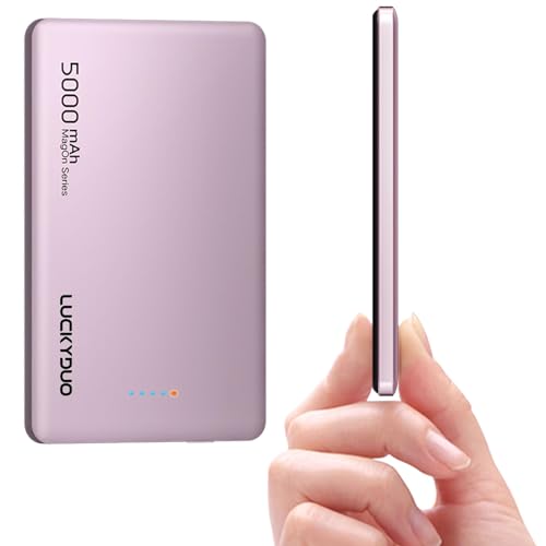 LUCKYDUO Mag-Safe Power Bank 5000 mAh 8MM Ultra Thin Magnetic External Battery PD 20W Fast Charging with Type-C Charging Cable Mini Wireless Battery Pack Compatible with iPhone 15/14/13/12/Mini/Pro von LUCKYDUO