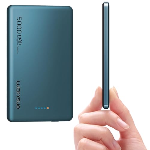 LUCKYDUO Mag-Safe Power Bank 5000 mAh 8MM Ultra Thin Magnetic External Battery PD 20W Fast Charging with Type-C Charging Cable Mini Wireless Battery Pack Compatible with iPhone 15/14/13/12/Mini/Pro von LUCKYDUO