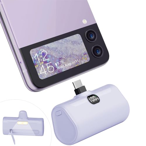 LUCKYDUO Mini Externe Batterie Magnetic Powerbank 5000mAh Ultra-Compact Tragbare Powerbank Externer Akku Charge Rapide 15W USB C Petit Chargeur Portable Compatible Pour iPhone15/Samsung/Huawei/LG etc von LUCKYDUO