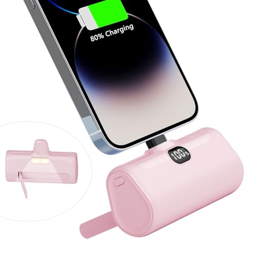 LUCKYDUO Mini Externe Batterie Magnetic Powerbank 5000mAh Ultra-Compact Tragbare Powerbank Externer Akku Charge Rapide Petit Chargeur Portable Compatible Pour iPhone 14/13/12 von LUCKYDUO
