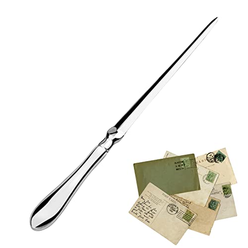 LUCKYKODOR Brieföffner 23cm Metall Brieföffner Messer Umschlagöffner Messer Letter Opener zum Öffnen von Umschlägen Büromaterial (Silber) von LUCKYKODOR