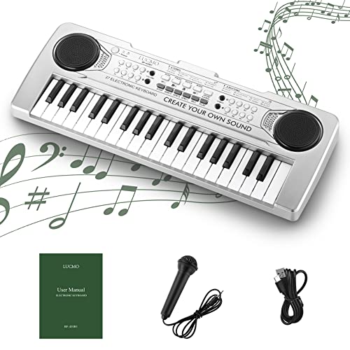 LUCMO 37 Tasten Keyboard,Tastatur Klavier für Kinder Digital Piano Elektronische Digital Klavier Piano mit Mikrofon Für Kinder Geschenk ideal für Kinder und Einsteiger von LUCMO