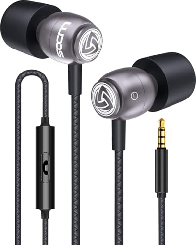 LUDOS Clamor Kopfhörer In Ear - Wired Ohrhörer mit Kabel und Mikrofon, 5 Jahre Garantie, Bass, Premium-Audioqualität, Neuartiger Memory Foam, Verstärktes Kabel, Headphones mit Lautstärkeregler von LUDOS