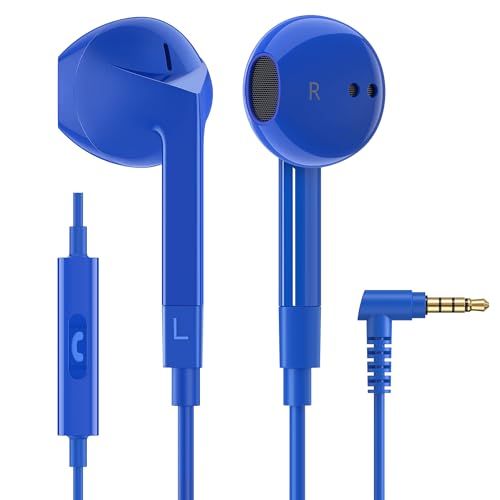 LUDOS FEROX Kopfhörer In Ear Kopfhörer mit Kabel und Mikrofon, 5 Jahre Garantie, In Ear Ohrhörer, 3,5 mm Klinkenstecker Earbuds, Satte Bässe Earphones, Headphones für iPhone, iPad, Samsung - Blau von LUDOS