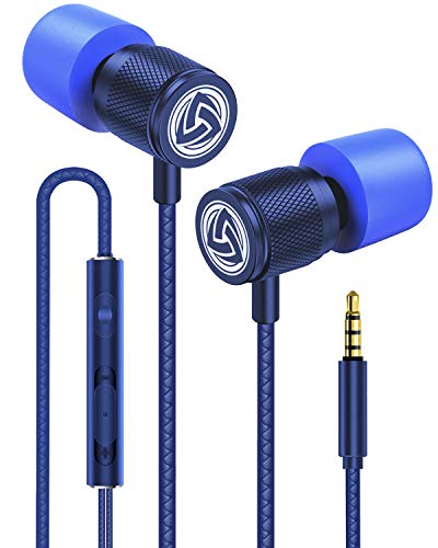 LUDOS Ultra Kopfhörer In Ear Ohrhörer mit Kabel und Mikrofon, Kristallklarer Klang, Ausgewogene Höhen und Tiefen, Neuer Memory Foam, Langlebiges Kabel, Bässe, Lautstärkeregelung, Earphones für Handy von LUDOS