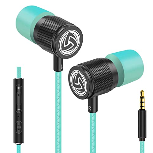 LUDOS Ultra Kopfhörer In Ear Ohrhörer mit Kabel und Mikrofon, Kristallklarer Klang, Ausgewogene Höhen und Tiefen, Neuer Memory Foam, Langlebiges Kabel, Bässe, Lautstärkeregelung, Earphones für Handy von LUDOS