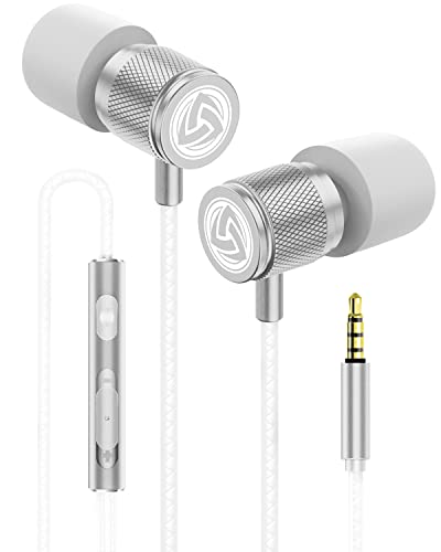 LUDOS Ultra Kopfhörer In Ear Ohrhörer mit Kabel und Mikrofon, Kristallklarer Klang, Ausgewogene Höhen und Tiefen, Neuer Memory Foam, Langlebiges Kabel, Bässe, Lautstärkeregelung, Earphones für Handy von LUDOS