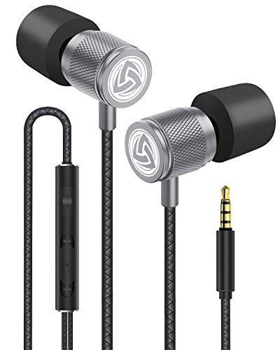 LUDOS Ultra Kopfhörer In Ear Ohrhörer mit Kabel und Mikrofon, Kristallklarer Klang, Ausgewogene Höhen und Tiefen, Neuer Memory Foam, Langlebiges Kabel, Bässe, Lautstärkeregelung, Earphones für Handy von LUDOS
