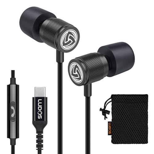 LUDOS Ultra USB C Kopfhörer, 5 Jahre Garantie für iPhone 15 Pro Max Plus Samsung Galaxy S23 Ultra S22 S21 FE S20 A53 A54, USB Typ C Ohrhörer mit Mikrofon In-Ear mit Kabel für iPad Pro 2022 iPad Air von LUDOS