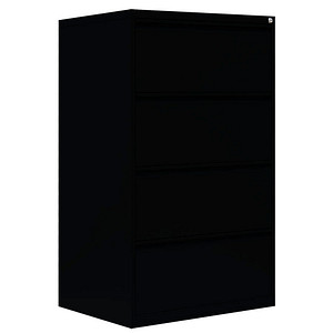 LÜLLMANN Hängeregistraturschrank tiefschwarz 4 Schubladen 76,0 x 62,0 x 132,0 cm von LÜLLMANN