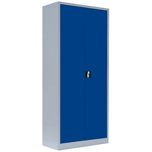 LÜLLMANN Putzmittelschrank 545521 enzianblau, lichtgrau 80,0 x 38,3 x 180,0 cm, aufgebaut von LÜLLMANN