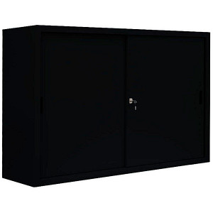 LÜLLMANN Schiebetürenschrank, 550159 tiefschwarz 2 Fachböden 160,0 x 45,0 x 109,0 cm von LÜLLMANN