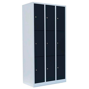 LÜLLMANN Schließfachschrank anthrazit, lichtgrau 520338, 9 Schließfächer 88,5 x 50,0 x 180,0 cm LÜLLMANN Schließfachschrank anthrazit, lichtgrau 520338, 9 Schließfächer 88,5 x 50,0 x 180,0 cm von LÜLLMANN