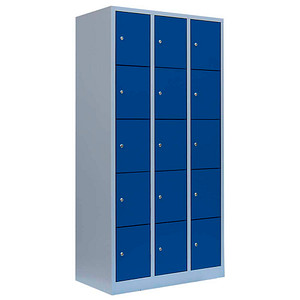 LÜLLMANN Schließfachschrank enzianblau, lichtgrau 520531, 15 Schließfächer 88,5 x 50,0 x 180,0 cm LÜLLMANN Schließfachschrank enzianblau, lichtgrau 520531, 15 Schließfächer 88,5 x 50,0 x 180,0 cm von LÜLLMANN
