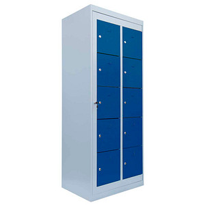 LÜLLMANN Schließfachschrank enzianblau, lichtgrau 526251, 10 Schließfächer 74,0 x 50,0 x 180,0 cm LÜLLMANN Schließfachschrank enzianblau, lichtgrau 526251, 10 Schließfächer 74,0 x 50,0 x 180,0 cm von LÜLLMANN