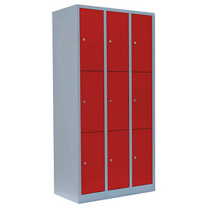 LÜLLMANN Schließfachschrank feuerrot, lichtgrau 520334, 9 Schließfächer 88,5 x 50,0 x 180,0 cm LÜLLMANN Schließfachschrank feuerrot, lichtgrau 520334, 9 Schließfächer 88,5 x 50,0 x 180,0 cm von LÜLLMANN