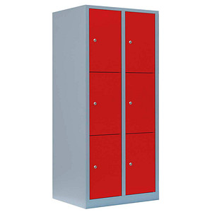 LÜLLMANN Schließfachschrank feuerrot, lichtgrau 523324, 6 Schließfächer 80,0 x 50,0 x 180,0 cm LÜLLMANN Schließfachschrank feuerrot, lichtgrau 523324, 6 Schließfächer 80,0 x 50,0 x 180,0 cm von LÜLLMANN