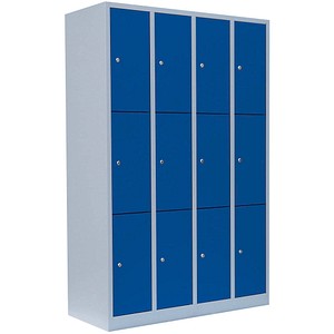LÜLLMANN Schließfachschrank lichtgrau, enzianblau 520341, 12 Schließfächer 117,0 x 50,0 x 180,0 cm LÜLLMANN Schließfachschrank lichtgrau, enzianblau 520341, 12 Schließfächer 117,0 x 50,0 x 180,0 cm von LÜLLMANN