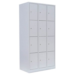 LÜLLMANN Schließfachschrank lichtgrau 520430, 12 Schließfächer 88,5 x 50,0 x 180,0 cm von LÜLLMANN