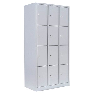 LÜLLMANN Schließfachschrank lichtgrau 520430, 12 Schließfächer 88,5 x 50,0 x 180,0 cm von LÜLLMANN