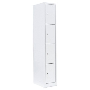 LÜLLMANN Schließfachschrank signalweiß 520417, 4 Schließfächer 31,5 x 50,0 x 180,0 cm von LÜLLMANN