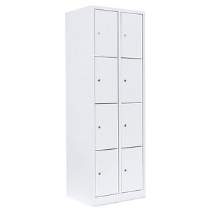 LÜLLMANN Schließfachschrank signalweiß 520427, 8 Schließfächer 60,0 x 50,0 x 180,0 cm von LÜLLMANN