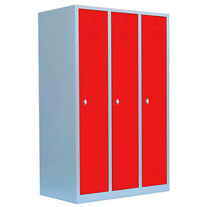 LÜLLMANN Spind feuerrot, lichtgrau 515134, 3 Schließfächer 118,5 x 50,0 x 180,0 cm LÜLLMANN Spind feuerrot, lichtgrau 515134, 3 Schließfächer 118,5 x 50,0 x 180,0 cm von LÜLLMANN