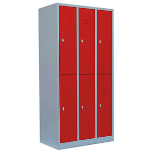 LÜLLMANN Spind feuerrot, lichtgrau 520234, 6 Schließfächer 88,5 x 50,0 x 180,0 cm LÜLLMANN Spind feuerrot, lichtgrau 520234, 6 Schließfächer 88,5 x 50,0 x 180,0 cm von LÜLLMANN